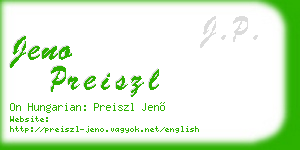 jeno preiszl business card