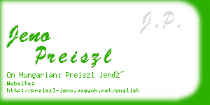 jeno preiszl business card